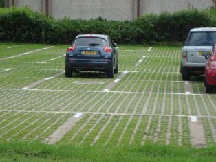 Commercial car parking built with sustainable grass reinforcement ...